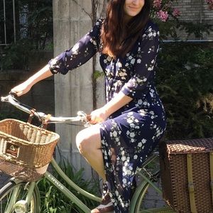 Lovely Navy Blue Floral Dress